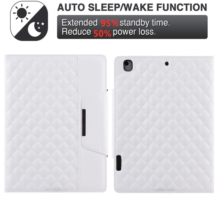 Checkered Pattern Horizontal Flip Leather Case with Holder & Card Slots & Hand Strap For iPad 9.7 (2018 / 2017) / Air 2 / Air / Pro 9.7 2016(White) Checkered Pattern Horizontal Flip Leather Case with Holder & Card Slots & Hand Strap For iPad 9.7 (2018 / 2017) / Air 2 / Air / Pro 9.7 2016(White)