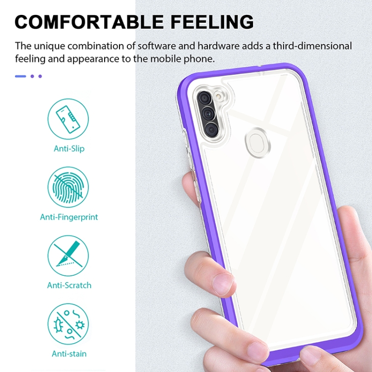 For Samsung Galaxy A11 Bright Series Clear Acrylic + PC+TPU Shockproof Case(Purple) For Samsung Galaxy A11 Bright Series Clear Acrylic + PC+TPU Shockproof Case(Purple)