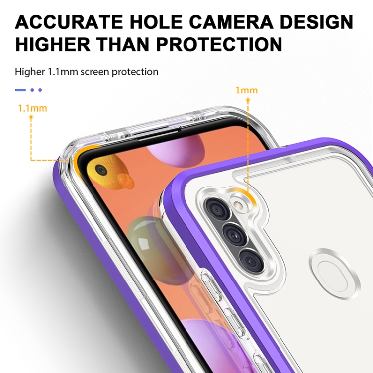For Samsung Galaxy A11 Bright Series Clear Acrylic + PC+TPU Shockproof Case(Purple) For Samsung Galaxy A11 Bright Series Clear Acrylic + PC+TPU Shockproof Case(Purple)
