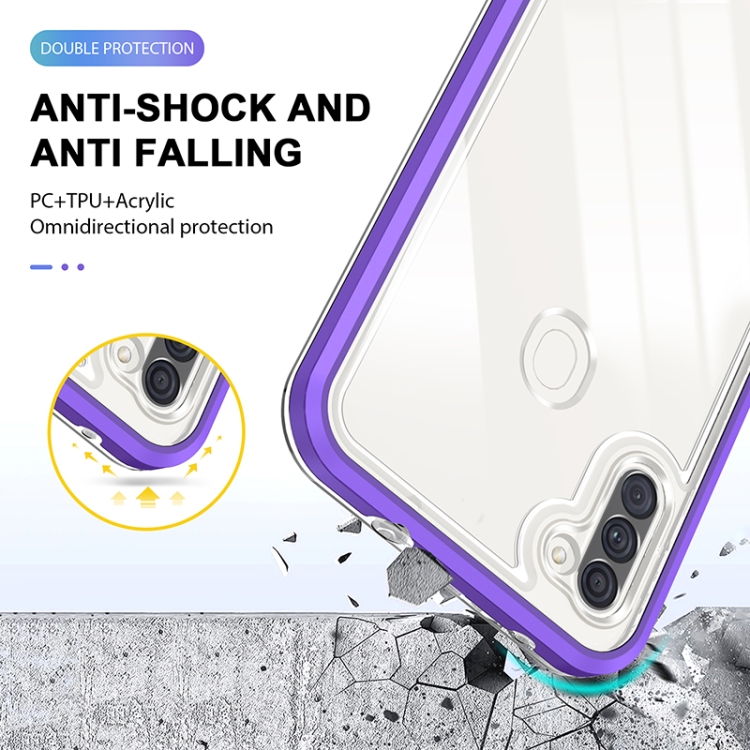 For Samsung Galaxy A11 Bright Series Clear Acrylic + PC+TPU Shockproof Case(Purple) For Samsung Galaxy A11 Bright Series Clear Acrylic + PC+TPU Shockproof Case(Purple)