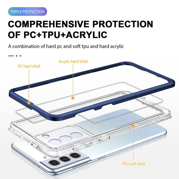 For Samsung Galaxy S21 5G Bright Series Clear Acrylic + PC+TPU Shockproof Case(Navy Blue) For Samsung Galaxy S21 5G Bright Series Clear Acrylic + PC+TPU Shockproof Case(Navy Blue)