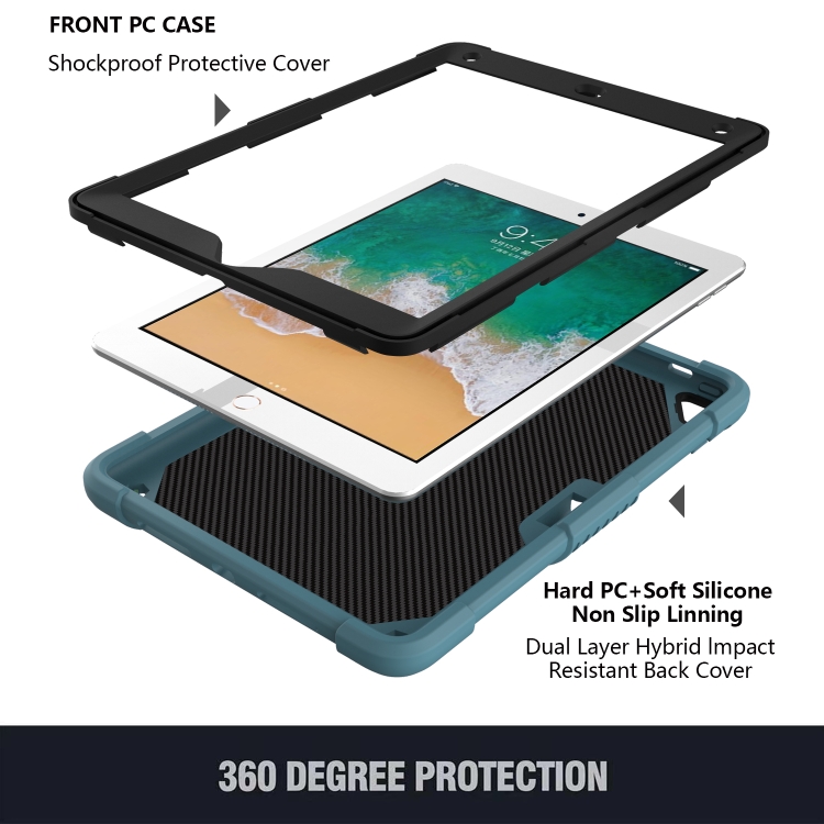 Pure Color PC + Silicone Anti-drop Protective Case with Butterfly Shape Holder & Pen Slot For iPad 9.7 2018 & 2017 / Pro 9.7 inch / Air 2 / 6(Dark Green) Pure Color PC + Silicone Anti-drop Protective Case with Butterfly Shape Holder & Pen Slot For iPad 9.7 2018 & 2017 / Pro 9.7 inch / Air 2 / 6(Dark Green)