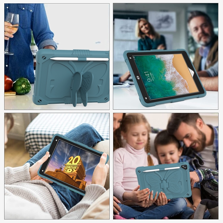 Pure Color PC + Silicone Anti-drop Protective Case with Butterfly Shape Holder & Pen Slot For iPad 9.7 2018 & 2017 / Pro 9.7 inch / Air 2 / 6(Dark Green) Pure Color PC + Silicone Anti-drop Protective Case with Butterfly Shape Holder & Pen Slot For iPad 9.7 2018 & 2017 / Pro 9.7 inch / Air 2 / 6(Dark Green)