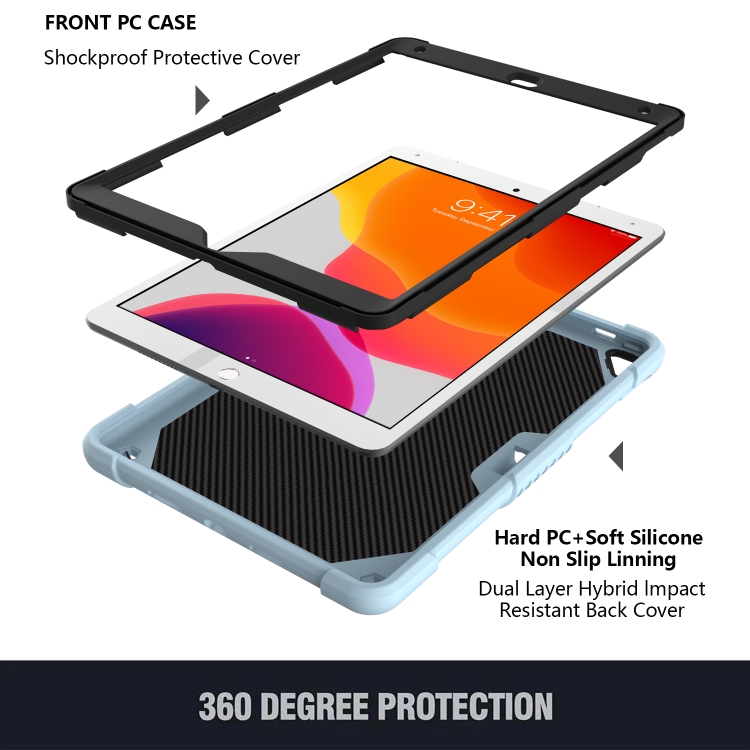Pure Color PC + Silicone Anti-drop Protective Case with Butterfly Shape Holder & Pen Slot For iPad 10.2 2021 & 2020 & 2019 / Air 3 10.5 inch(Ice Crystal Blue) Pure Color PC + Silicone Anti-drop Protective Case with Butterfly Shape Holder & Pen Slot For iPad 10.2 2021 & 2020 & 2019 / Air 3 10.5 inch(Ice Crystal Blue)