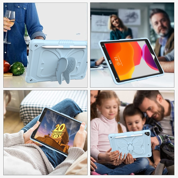 Pure Color PC + Silicone Anti-drop Protective Case with Butterfly Shape Holder & Pen Slot For iPad 10.2 2021 & 2020 & 2019 / Air 3 10.5 inch(Ice Crystal Blue) Pure Color PC + Silicone Anti-drop Protective Case with Butterfly Shape Holder & Pen Slot For iPad 10.2 2021 & 2020 & 2019 / Air 3 10.5 inch(Ice Crystal Blue)