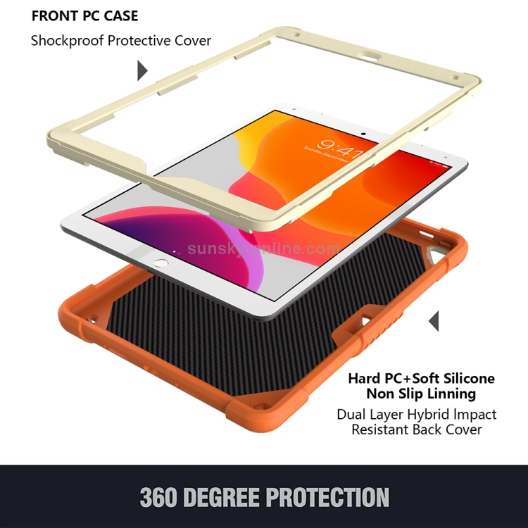 Beige PC + Silicone Anti-drop Protective Case with Butterfly Shape Holder & Pen Slot For iPad 10.2 2021 & 2020 & 2019 / Air 3 10.5 inch(Beige + Kumquat) Beige PC + Silicone Anti-drop Protective Case with Butterfly Shape Holder & Pen Slot For iPad 10.2 2021 & 2020 & 2019 / Air 3 10.5 inch(Beige + Kumquat)