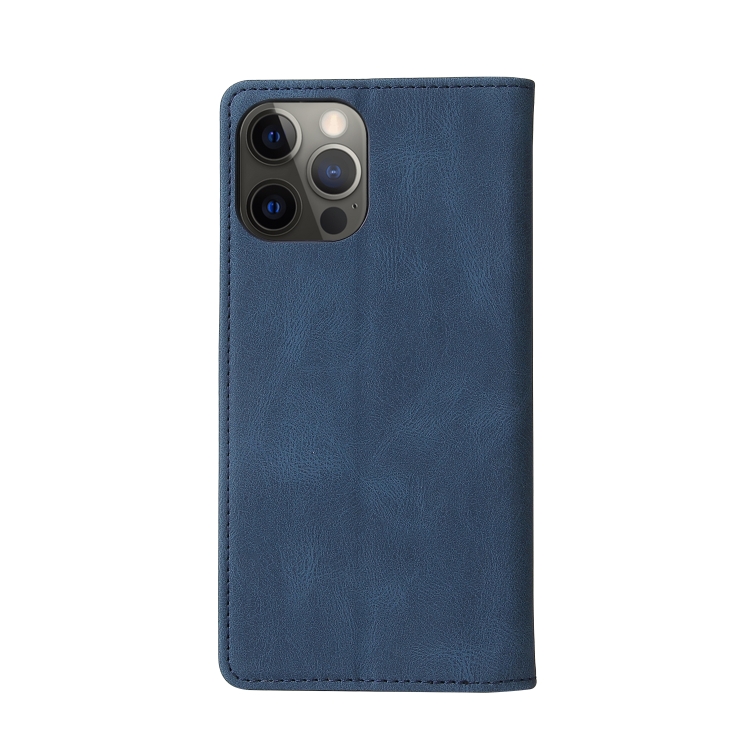 For iPhone 12 Pro Max Simple Suction Closure Horizontal Flip Leather Case with Holder & Card Slot & Wallet(Blue) For iPhone 12 Pro Max Simple Suction Closure Horizontal Flip Leather Case with Holder & Card Slot & Wallet(Blue)