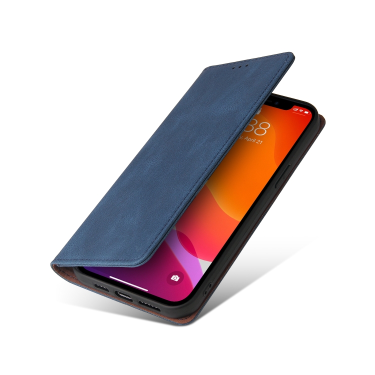 For iPhone 12 Pro Max Simple Suction Closure Horizontal Flip Leather Case with Holder & Card Slot & Wallet(Blue) For iPhone 12 Pro Max Simple Suction Closure Horizontal Flip Leather Case with Holder & Card Slot & Wallet(Blue)