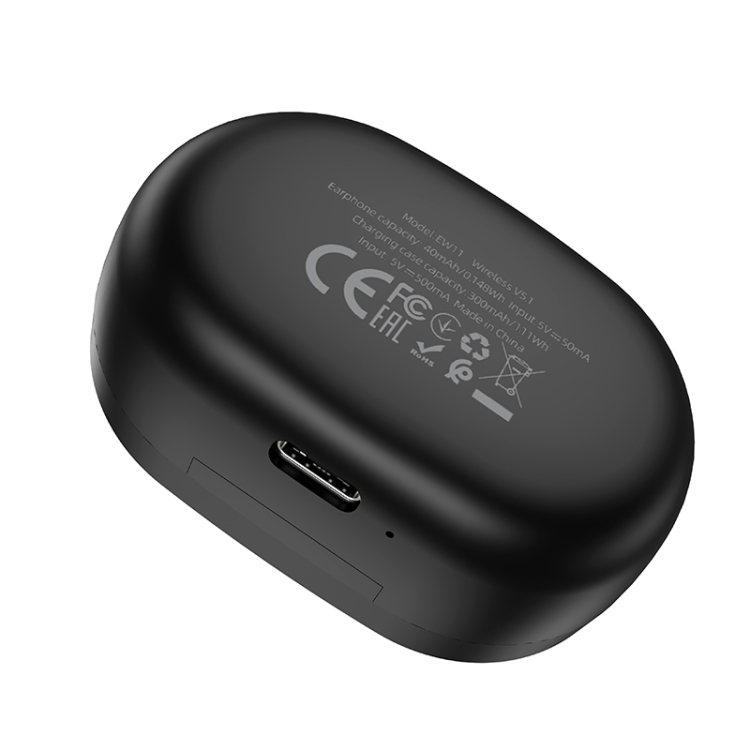 hoco EW11 Bluetooth 5.1 Melody True Wireless Stereo Bluetooth Earphone(Black)