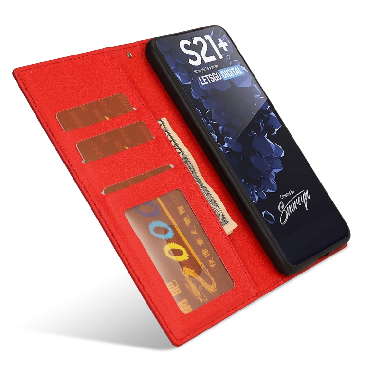 For Samsung Galaxy S21+ 5G Ultra-thin Separable Magnetic Horizontal Flip Leather Case with Card Slot & Wallet(Red) For Samsung Galaxy S21+ 5G Ultra-thin Separable Magnetic Horizontal Flip Leather Case with Card Slot & Wallet(Red)