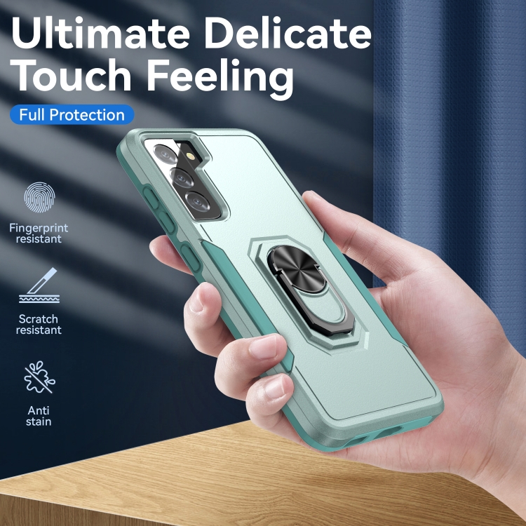 For Samsung Galay S21+ 5G Pioneer Armor Heavy Duty PC + TPU Shockproof Case with Holder(Green) For Samsung Galay S21+ 5G Pioneer Armor Heavy Duty PC + TPU Shockproof Case with Holder(Green)