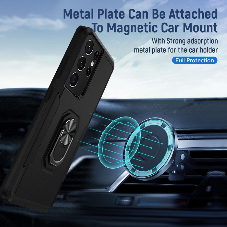 For Samsung Galay S21 Ultra 5G Pioneer Armor Heavy Duty PC + TPU Shockproof Case with Holder(Black) For Samsung Galay S21 Ultra 5G Pioneer Armor Heavy Duty PC + TPU Shockproof Case with Holder(Black)