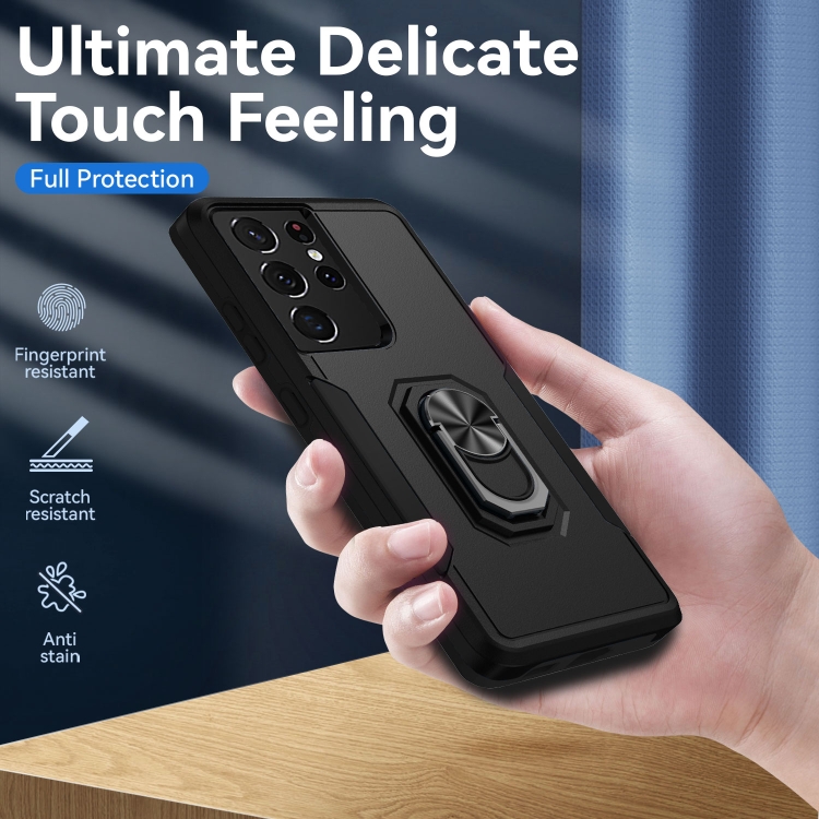 For Samsung Galay S21 Ultra 5G Pioneer Armor Heavy Duty PC + TPU Shockproof Case with Holder(Black) For Samsung Galay S21 Ultra 5G Pioneer Armor Heavy Duty PC + TPU Shockproof Case with Holder(Black)
