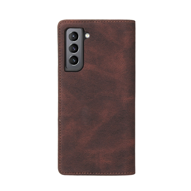 For Samsung Galaxy S21 5G Simple Suction Closure Horizontal Flip Leather Case with Holder & Card Slot & Wallet(Brown) For Samsung Galaxy S21 5G Simple Suction Closure Horizontal Flip Leather Case with Holder & Card Slot & Wallet(Brown)
