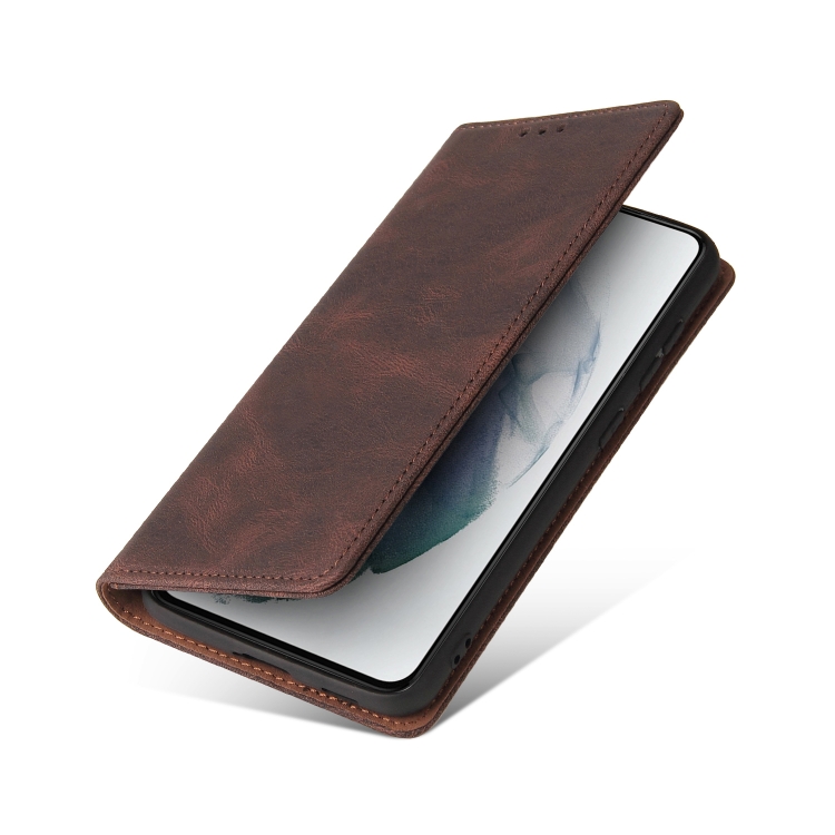 For Samsung Galaxy S21 5G Simple Suction Closure Horizontal Flip Leather Case with Holder & Card Slot & Wallet(Brown) For Samsung Galaxy S21 5G Simple Suction Closure Horizontal Flip Leather Case with Holder & Card Slot & Wallet(Brown)