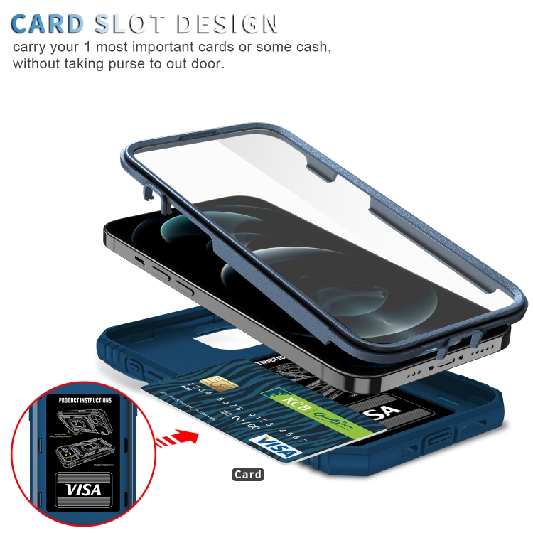 For iPhone 12 Pro Max Sliding Camera Cover Design TPU + PC Protective Case with 360 Degree Rotating Holder & Card Slot(Blue+Blue) For iPhone 12 Pro Max Sliding Camera Cover Design TPU + PC Protective Case with 360 Degree Rotating Holder & Card Slot(Blue+Blue)