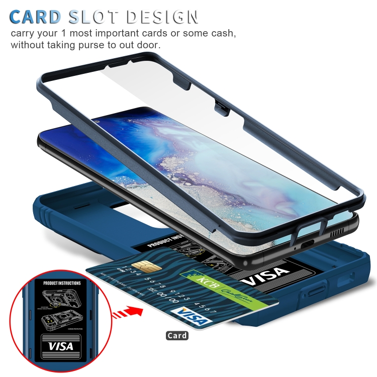 For Samsung Galaxy S21 Ultra 5G Sliding Camera Cover Design TPU + PC Protective Case with 360 Degree Rotating Holder & Card Slot(Blue+Blue) For Samsung Galaxy S21 Ultra 5G Sliding Camera Cover Design TPU + PC Protective Case with 360 Degree Rotating Holder & Card Slot(Blue+Blue)