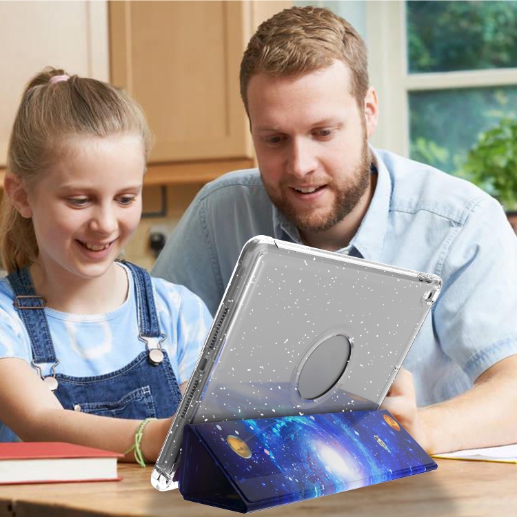For iPad 10.2 2021 / 2020 / 2019 Painted Pattern Glitter Shockproof Horizontal Flip TPU + PU Leather Case with 3-folding Holder & Pen Slot(GWL016 Universe) For iPad 10.2 2021 / 2020 / 2019 Painted Pattern Glitter Shockproof Horizontal Flip TPU + PU Leather Case with 3-folding Holder & Pen Slot(GWL016 Universe)