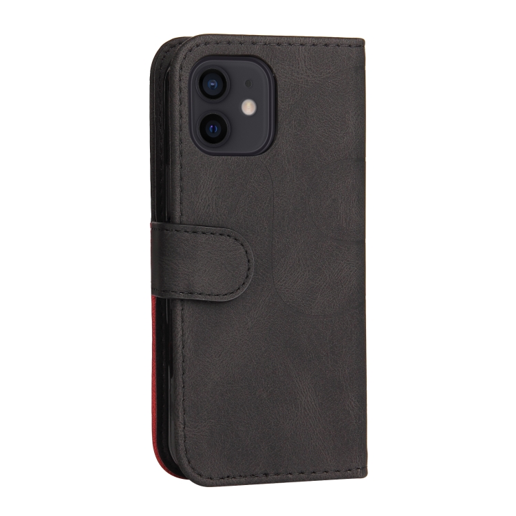 For iPhone 13 mini Dual-color Splicing Horizontal Flip PU Leather Case with Holder & Card Slots & Wallet (Black) For iPhone 13 mini Dual-color Splicing Horizontal Flip PU Leather Case with Holder & Card Slots & Wallet (Black)