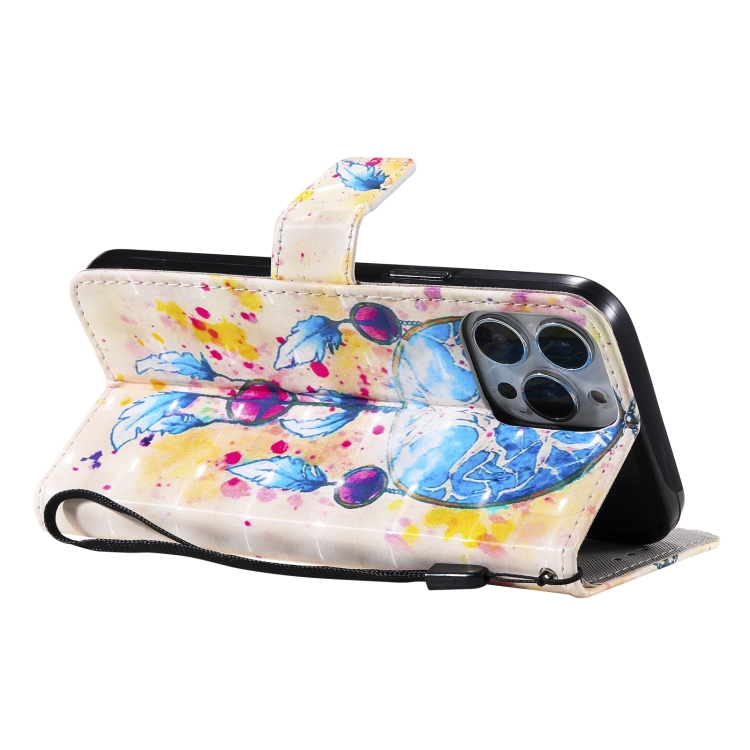 3D Painted Pattern Horizontal Flip Leather Case with Holder & Card Slots & Wallet For iPhone 13 Pro Max(Wind Chimes) 3D Painted Pattern Horizontal Flip Leather Case with Holder & Card Slots & Wallet For iPhone 13 Pro Max(Wind Chimes)