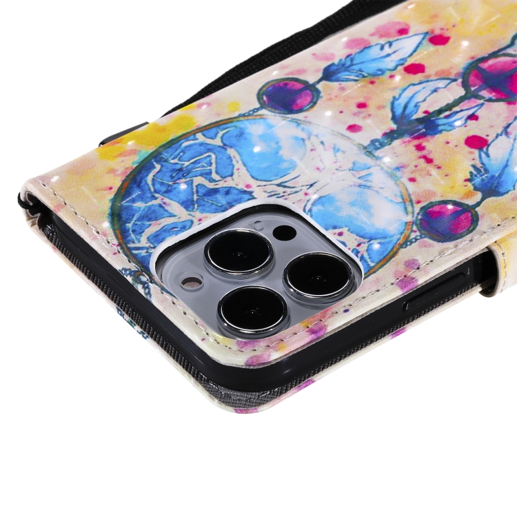 3D Painted Pattern Horizontal Flip Leather Case with Holder & Card Slots & Wallet For iPhone 13 Pro Max(Wind Chimes) 3D Painted Pattern Horizontal Flip Leather Case with Holder & Card Slots & Wallet For iPhone 13 Pro Max(Wind Chimes)