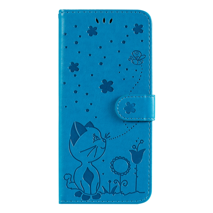 For iPhone 13 mini Cat Bee Embossing Pattern Shockproof Horizontal Flip Leather Case with Holder & Card Slots & Wallet (Blue) For iPhone 13 mini Cat Bee Embossing Pattern Shockproof Horizontal Flip Leather Case with Holder & Card Slots & Wallet (Blue)