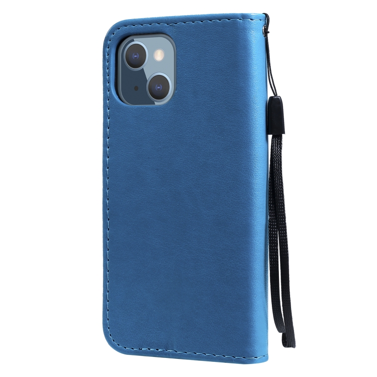 For iPhone 13 mini Cat Bee Embossing Pattern Shockproof Horizontal Flip Leather Case with Holder & Card Slots & Wallet (Blue) For iPhone 13 mini Cat Bee Embossing Pattern Shockproof Horizontal Flip Leather Case with Holder & Card Slots & Wallet (Blue)
