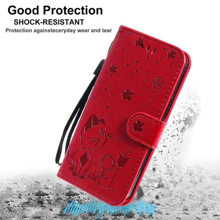 For iPhone 13 mini Cat Bee Embossing Pattern Shockproof Horizontal Flip Leather Case with Holder & Card Slots & Wallet (Blue) For iPhone 13 mini Cat Bee Embossing Pattern Shockproof Horizontal Flip Leather Case with Holder & Card Slots & Wallet (Blue)