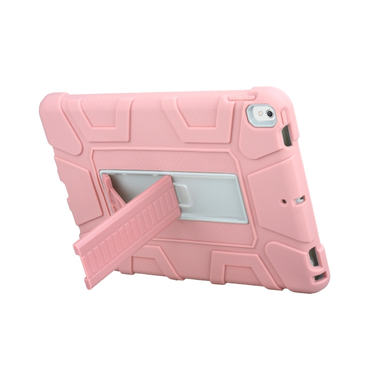 C5 Four Corners Shockproof Silicone + PC Protective Case with Holder For iPad Air 3 10.5 2019 / iPad Pro 10.5(Rose Gold + Grey) C5 Four Corners Shockproof Silicone + PC Protective Case with Holder For iPad Air 3 10.5 2019 / iPad Pro 10.5(Rose Gold + Grey)