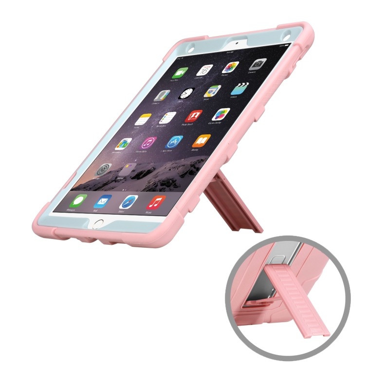 C5 Four Corners Shockproof Silicone + PC Protective Case with Holder For iPad Air 3 10.5 2019 / iPad Pro 10.5(Rose Gold + Grey) C5 Four Corners Shockproof Silicone + PC Protective Case with Holder For iPad Air 3 10.5 2019 / iPad Pro 10.5(Rose Gold + Grey)