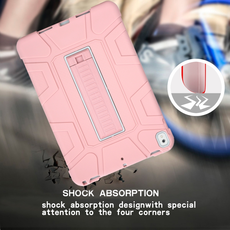C5 Four Corners Shockproof Silicone + PC Protective Case with Holder For iPad Air 3 10.5 2019 / iPad Pro 10.5(Rose Gold + Grey) C5 Four Corners Shockproof Silicone + PC Protective Case with Holder For iPad Air 3 10.5 2019 / iPad Pro 10.5(Rose Gold + Grey)
