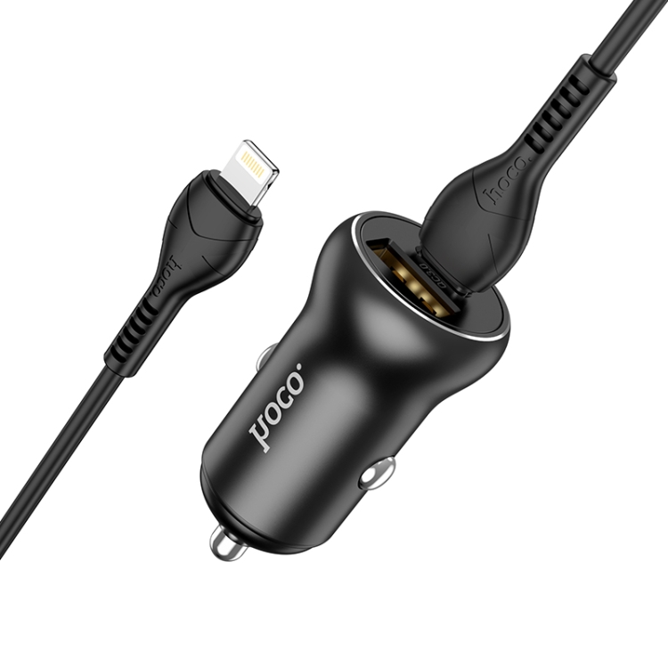 hoco NZ5 PD 30W Type-C / USB-C + QC 3.0 USB Car Charger with Type-C / USB-C to 8 Pin Data Cable(Black) hoco NZ5 PD 30W Type-C / USB-C + QC 3.0 USB Car Charger with Type-C / USB-C to 8 Pin Data Cable(Black)