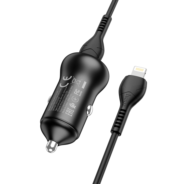 hoco NZ5 PD 30W Type-C / USB-C + QC 3.0 USB Car Charger with Type-C / USB-C to 8 Pin Data Cable(Black) hoco NZ5 PD 30W Type-C / USB-C + QC 3.0 USB Car Charger with Type-C / USB-C to 8 Pin Data Cable(Black)