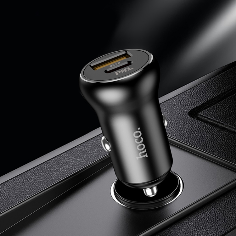 hoco NZ5 PD 30W Type-C / USB-C + QC 3.0 USB Car Charger with Type-C / USB-C to 8 Pin Data Cable(Black) hoco NZ5 PD 30W Type-C / USB-C + QC 3.0 USB Car Charger with Type-C / USB-C to 8 Pin Data Cable(Black)