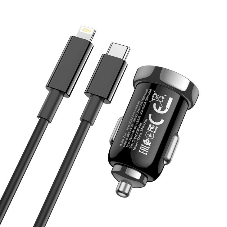 hoco Z44 Leading PD 20W USB-C / Type-C + QC 3.0 USB Car Charger with USB-C / Type-C to 8 Pin Data Cable Set(Black) hoco Z44 Leading PD 20W USB-C / Type-C + QC 3.0 USB Car Charger with USB-C / Type-C to 8 Pin Data Cable Set(Black)