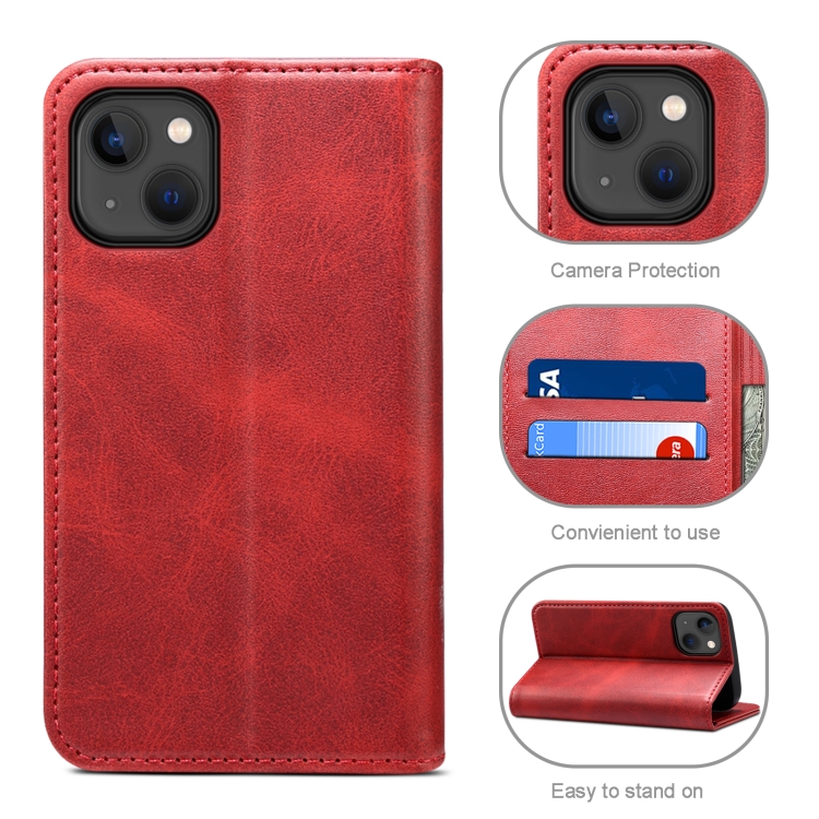 For iPhone 13 mini Calf Texture Horizontal Flip Leather Case with Holder & Card Slots & Wallet (Red) For iPhone 13 mini Calf Texture Horizontal Flip Leather Case with Holder & Card Slots & Wallet (Red)