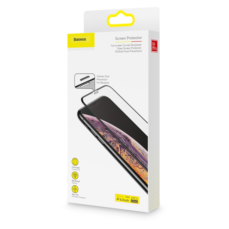 For iPhone 11 / XR 2pcs Baseus 0.3mm Full Screen Curved Edge Cellular Dust Tempered Glass Film For iPhone 11 / XR 2pcs Baseus 0.3mm Full Screen Curved Edge Cellular Dust Tempered Glass Film