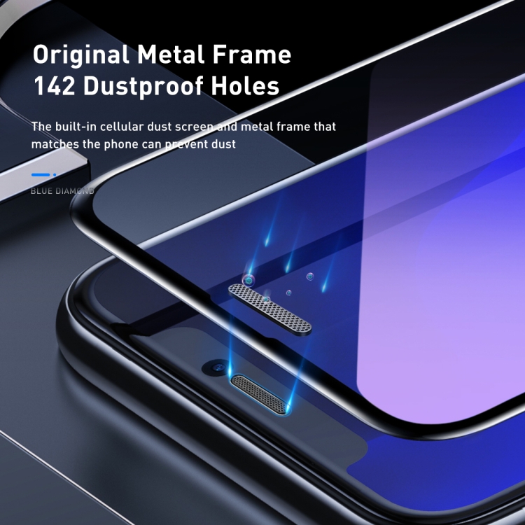 For iPhone 11 / XR 2pcs Baseus 0.3mm Full Screen Curved Edge Cellular Dust Anti Blue-ray Tempered Glass Film For iPhone 11 / XR 2pcs Baseus 0.3mm Full Screen Curved Edge Cellular Dust Anti Blue-ray Tempered Glass Film
