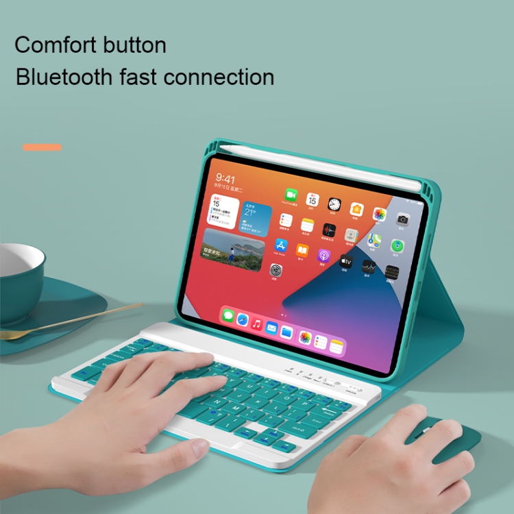 Étui en cuir de clavier Bluetooth détachable A06B ultra-mince avec