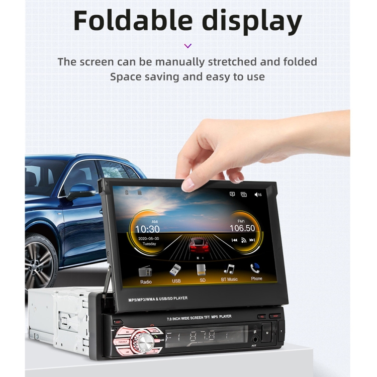 FS02C 7 pouces HD Capacitif Écran Tactile Voiture MP5 Lecteur