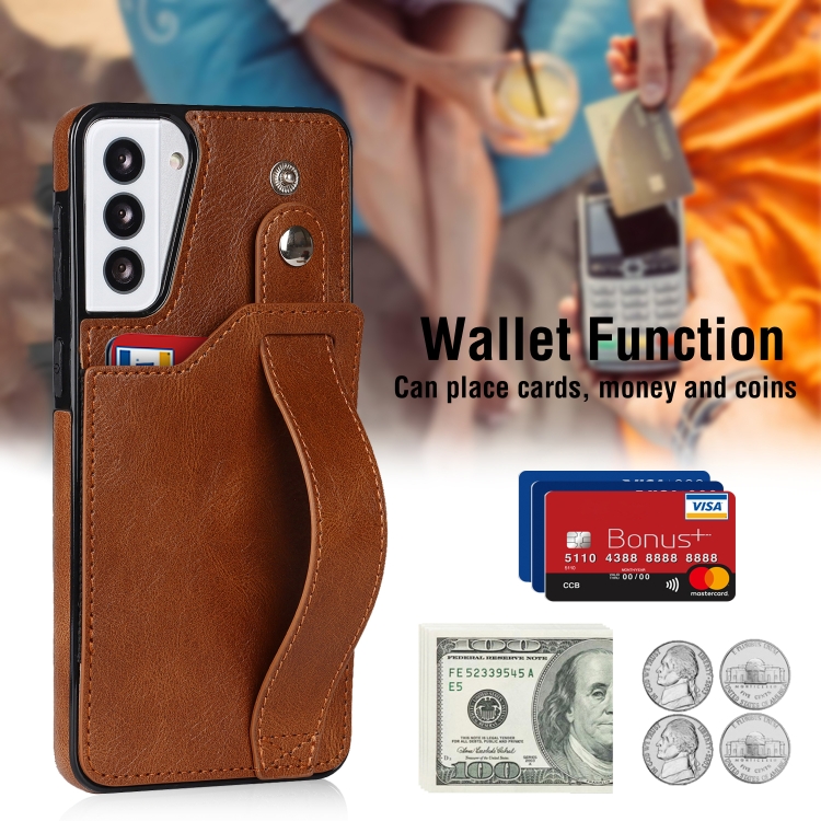 For Samsung Galaxy S21+ 5G Crazy Horse Texture Shockproof TPU + PU Leather Case with Card Slot & Wrist Strap Holder(Brown) For Samsung Galaxy S21+ 5G Crazy Horse Texture Shockproof TPU + PU Leather Case with Card Slot & Wrist Strap Holder(Brown)