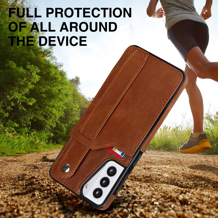 For Samsung Galaxy S21+ 5G Crazy Horse Texture Shockproof TPU + PU Leather Case with Card Slot & Wrist Strap Holder(Brown) For Samsung Galaxy S21+ 5G Crazy Horse Texture Shockproof TPU + PU Leather Case with Card Slot & Wrist Strap Holder(Brown)