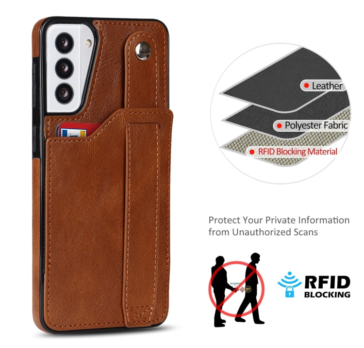 For Samsung Galaxy S21+ 5G Crazy Horse Texture Shockproof TPU + PU Leather Case with Card Slot & Wrist Strap Holder(Brown) For Samsung Galaxy S21+ 5G Crazy Horse Texture Shockproof TPU + PU Leather Case with Card Slot & Wrist Strap Holder(Brown)