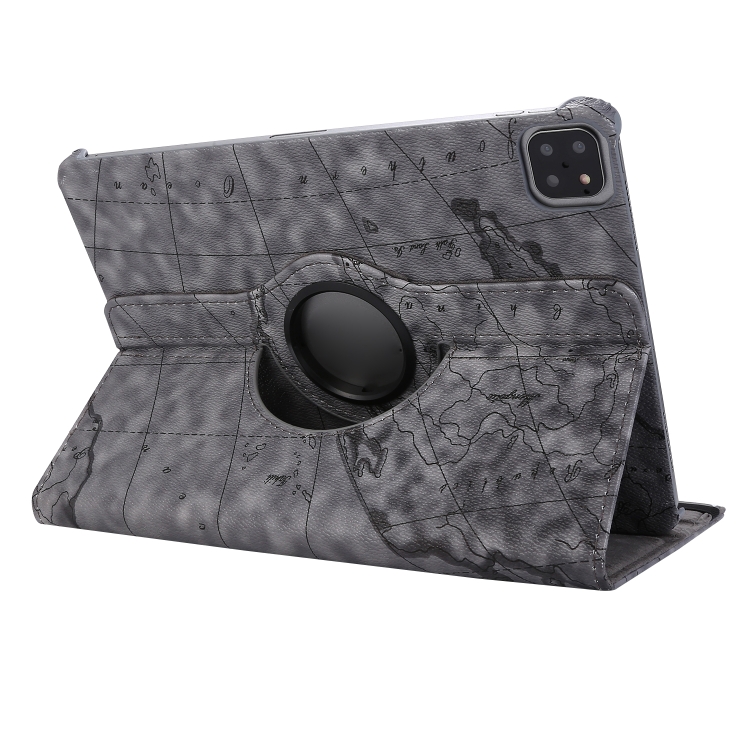 For iPad Pro 12.9 2022 / 2021 / 2020 360 Degree Rotating Map Pattern Leather Tablet Case with Holder(Light Brown) For iPad Pro 12.9 2022 / 2021 / 2020 360 Degree Rotating Map Pattern Leather Tablet Case with Holder(Light Brown)