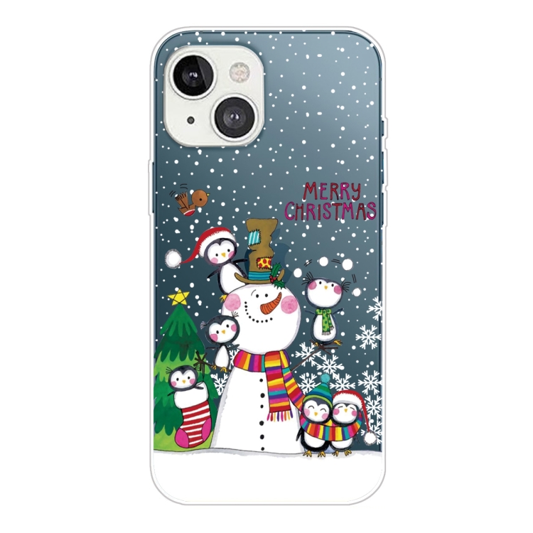 For iPhone 13 mini Christmas Series Transparent TPU Protective Case (Penguin Family) For iPhone 13 mini Christmas Series Transparent TPU Protective Case (Penguin Family)