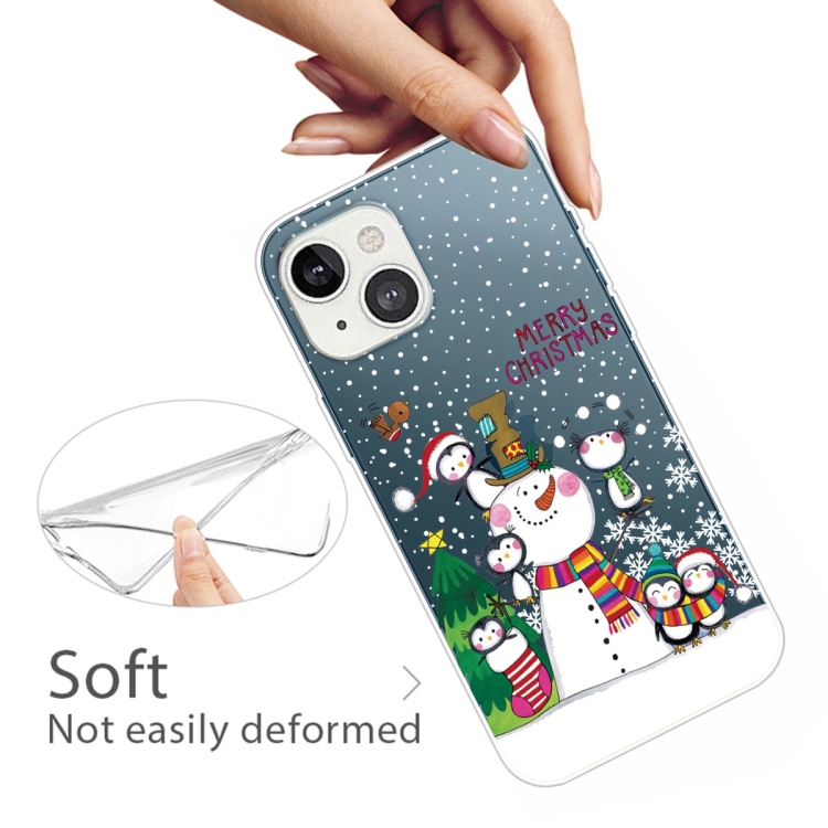 For iPhone 13 mini Christmas Series Transparent TPU Protective Case (Penguin Family) For iPhone 13 mini Christmas Series Transparent TPU Protective Case (Penguin Family)