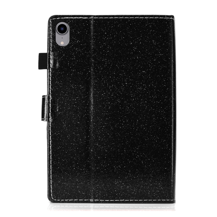 For iPad mini 2024 / mini 6 Glossy Glitter Powder Horizontal Flip Leather Tablet Case with Holder & Card Slot & Sleep / Wake-up Function(Black)