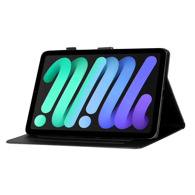 For iPad mini 2024 / mini 6 Glossy Glitter Powder Horizontal Flip Leather Tablet Case with Holder & Card Slot & Sleep / Wake-up Function(Black)