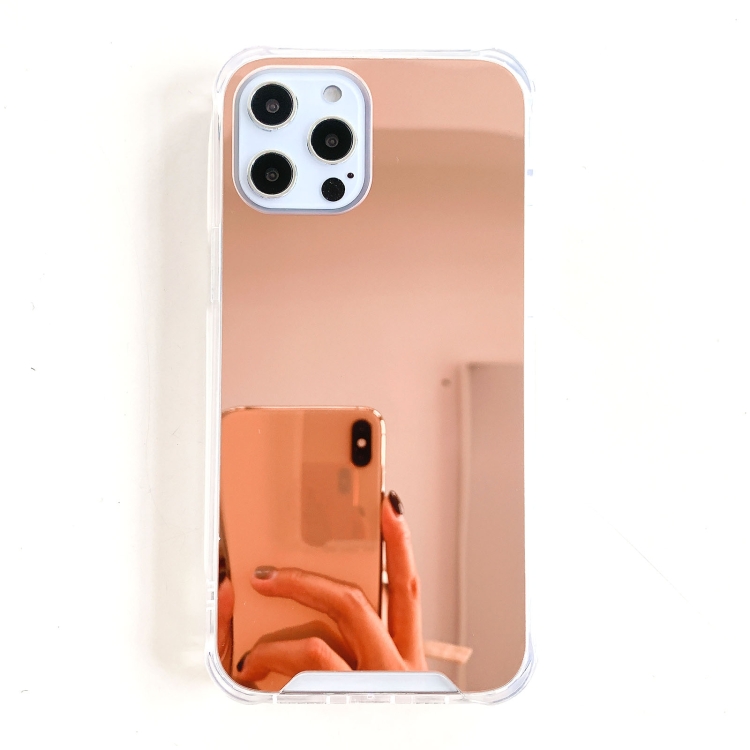 For iPhone 13 mini TPU + Acrylic Four Drop Luxury Plating Mirror Phone Case Cover (Rose Gold) For iPhone 13 mini TPU + Acrylic Four Drop Luxury Plating Mirror Phone Case Cover (Rose Gold)