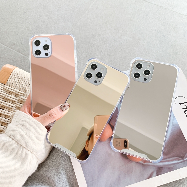 For iPhone 13 mini TPU + Acrylic Four Drop Luxury Plating Mirror Phone Case Cover (Rose Gold) For iPhone 13 mini TPU + Acrylic Four Drop Luxury Plating Mirror Phone Case Cover (Rose Gold)